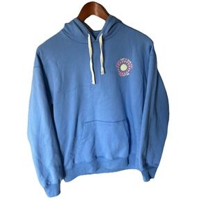 Billabong Light Blue Pullover Hoodie with Small Sun Graphic